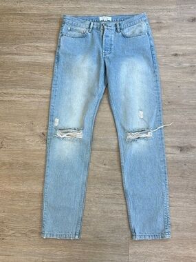 Soulland Light Blue Distressed Straight Jeans 30